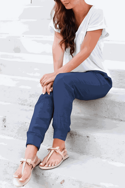Shannon | Women's Drawstring Jogger Pants with Elastic Ankle Cuffs