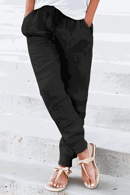 Shannon | Women's Drawstring Jogger Pants with Elastic Ankle Cuffs