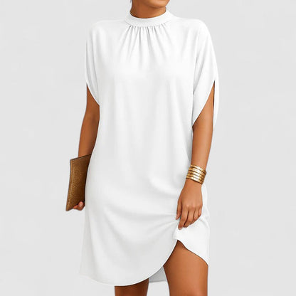 Lily | Women's Mock Neck Batwing Split Sleeve Mid-Length Dress