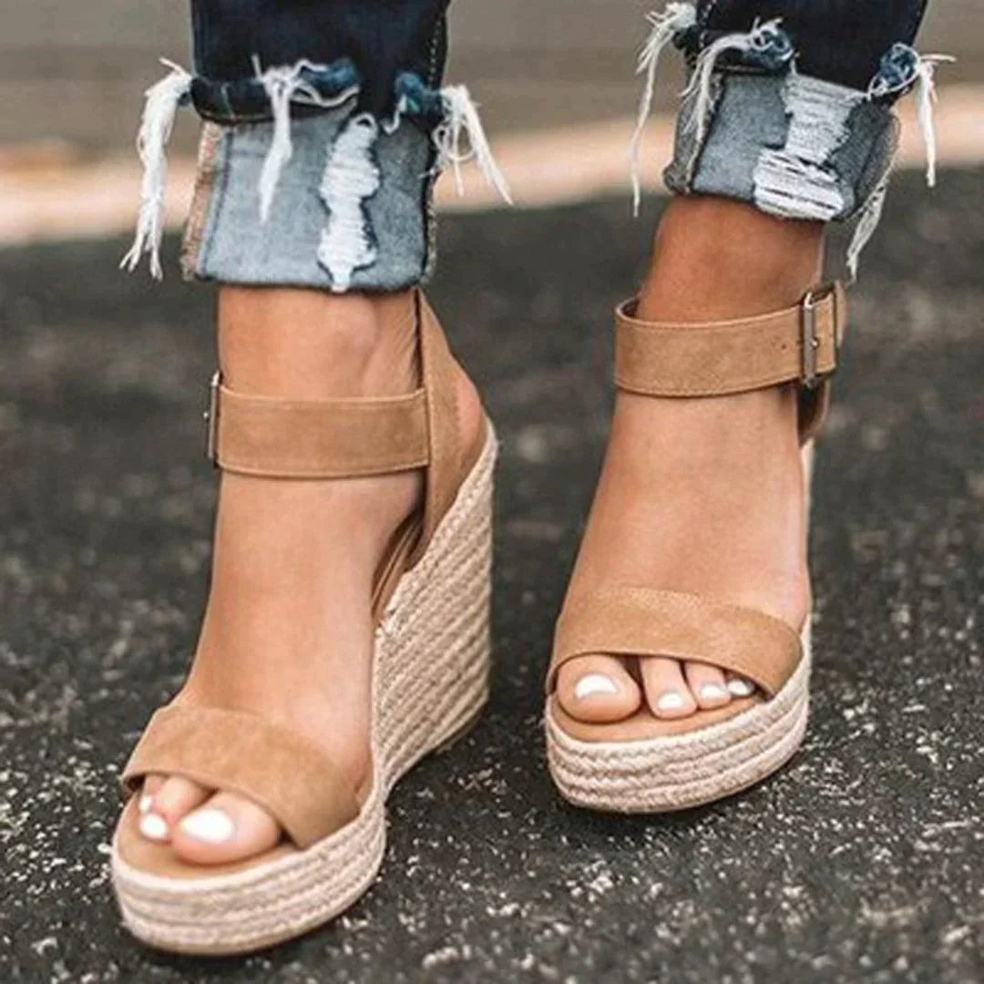 Diana | Women's Woven Adjustable Buckle Wedge Sandals