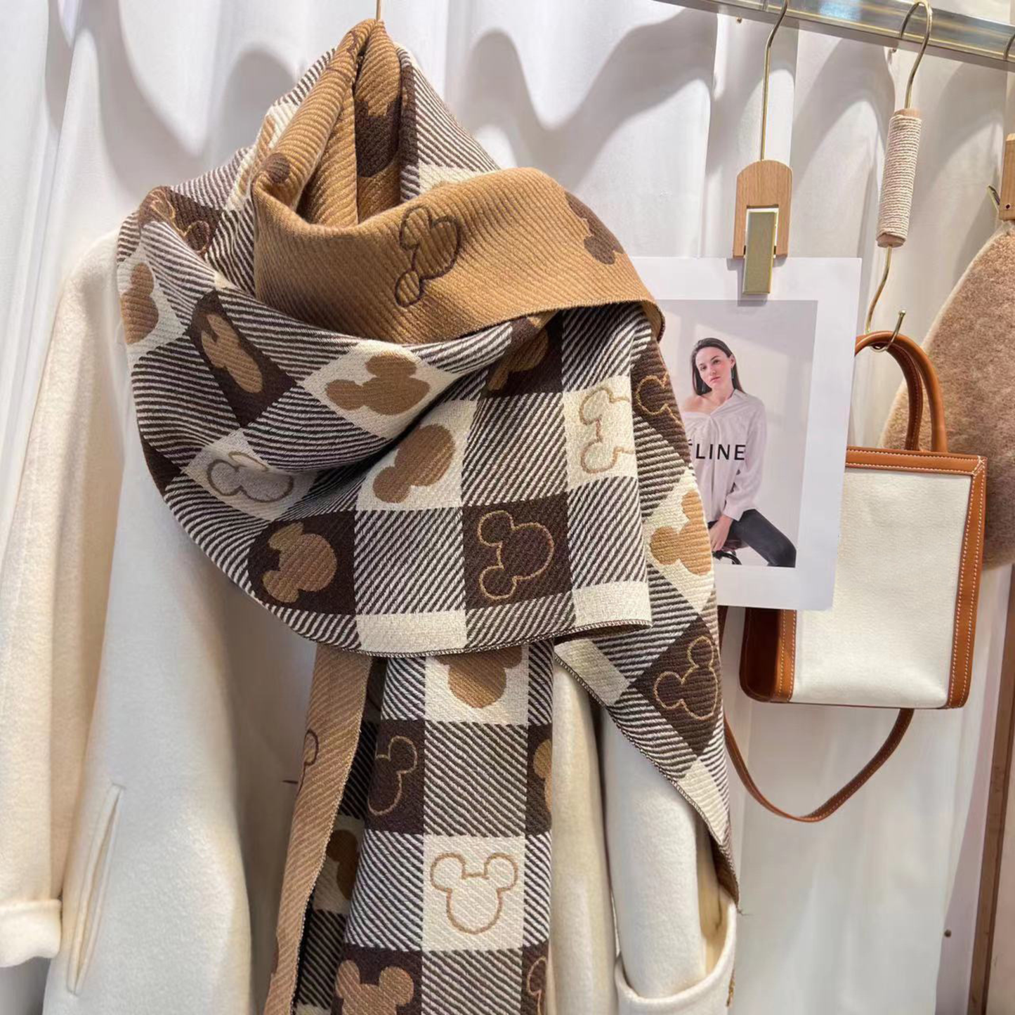 Cindy | Cozy Warm Plaid Double Side Tassel Scarf