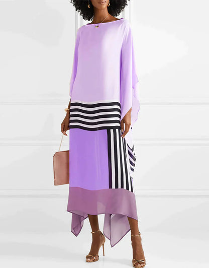 Sandra | Women's Caftan Dress Geometric Print Batwing Sleeve Maxi Dress