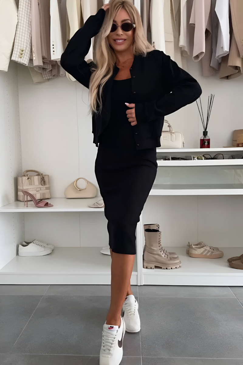 Savannah | Women's Mid-Length Dress and Cardigan Set Two-Piece Outfit