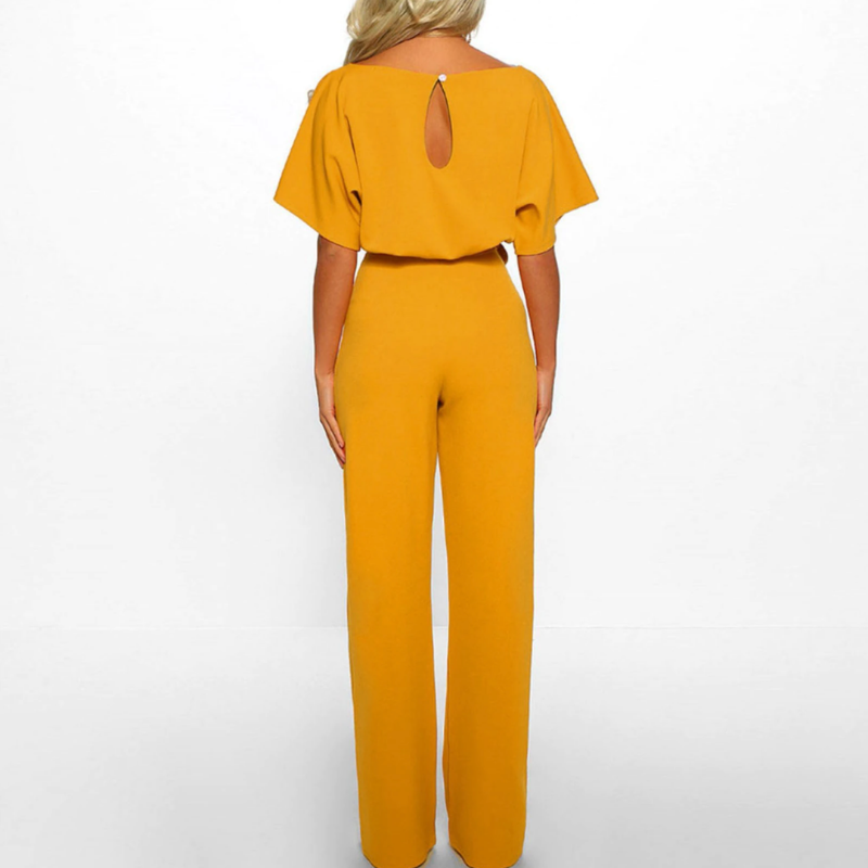 Victoria | Women's Belted Wide-Leg Jumpsuit Batwing Sleeve Refined