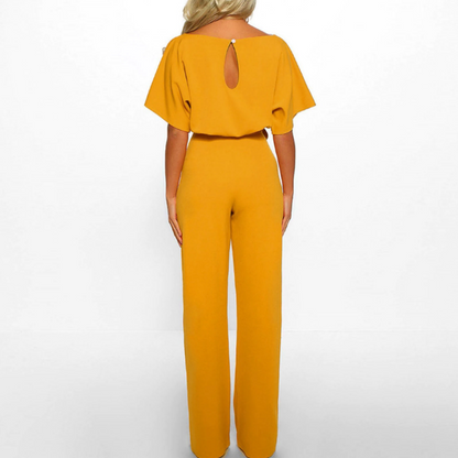 Victoria | Women's Belted Wide-Leg Jumpsuit Batwing Sleeve Refined