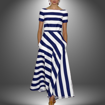 Victoria | Handcrafted Striped Maxi Dress