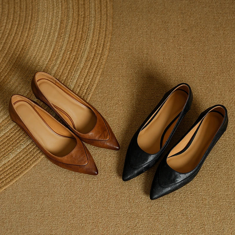 Eva | Women's Pointed Toe Kitten Heel Pumps Slip On Mid Heel
