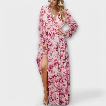 Paislee | Floral V-Neck Maxi Dress