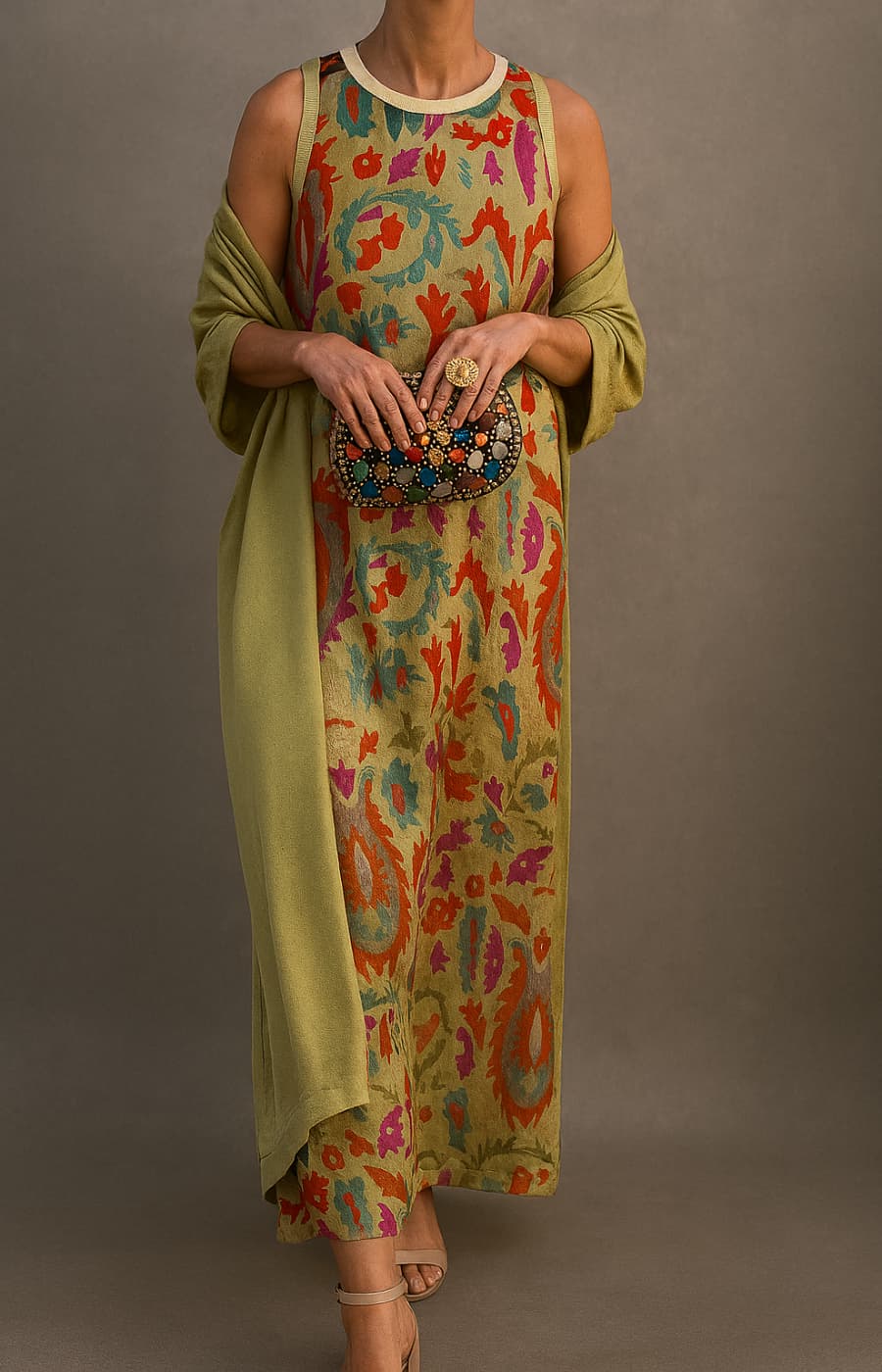 Avery | Matching Long Dress & Coat Set