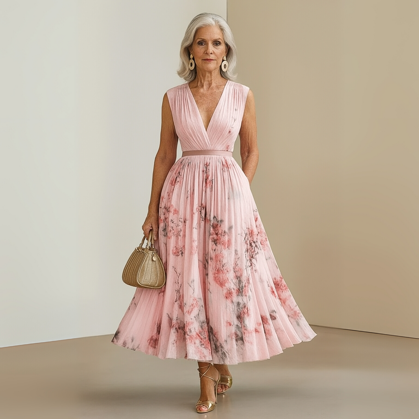 Victoria | Flowy No-Sleeve Summer Maxi Dress