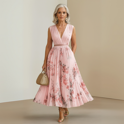 Victoria | Flowy No-Sleeve Summer Maxi Dress