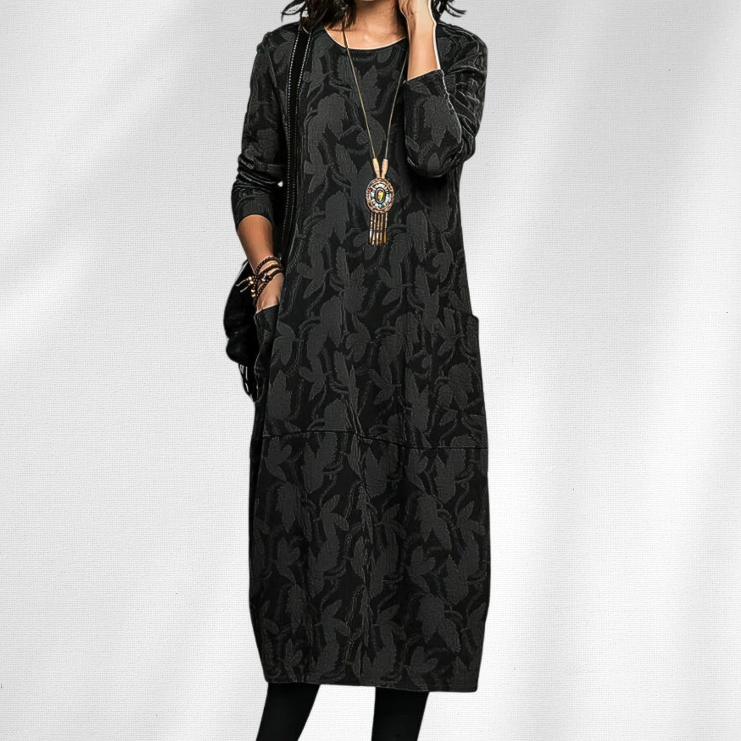 Eva | Refined Crewneck Winter Dress