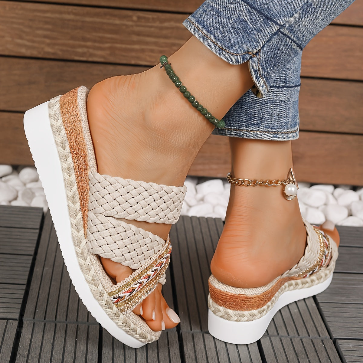 Andrea | Women's Woven Slip-On Sandals