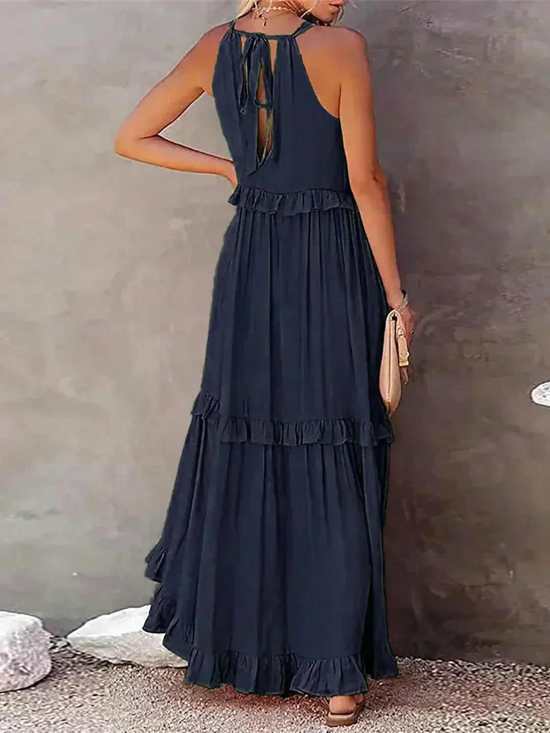 Serenity | Refined No-Sleeve Dress with Ruffles
