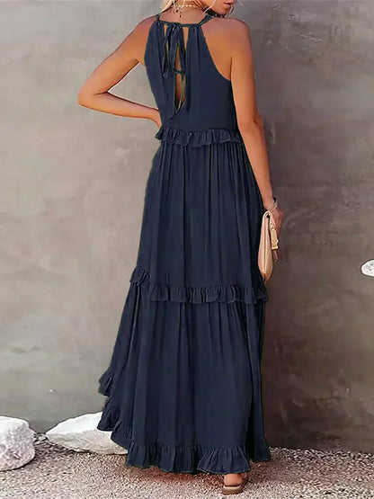 Serenity | Refined No-Sleeve Dress with Ruffles