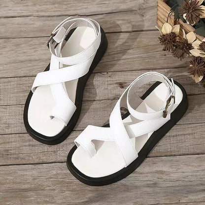 Ashley | Women's Platform Flat Buckle Sandals