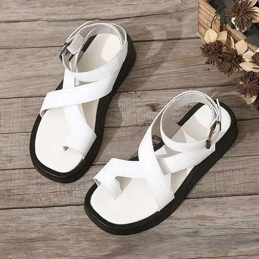 Ashley | Women's Platform Flat Buckle Sandals