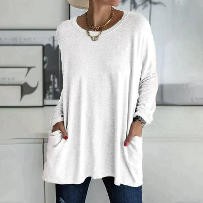 Amber | Women's Oversized Long Sleeve Tunic Top with Pockets
