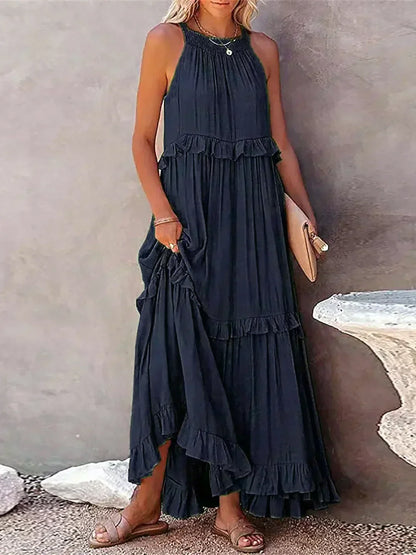 Serenity | Refined No-Sleeve Dress with Ruffles