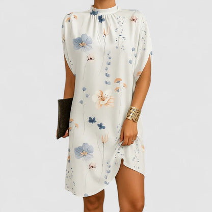 Lily | Women's Mock Neck Batwing Split Sleeve Mid-Length Dress