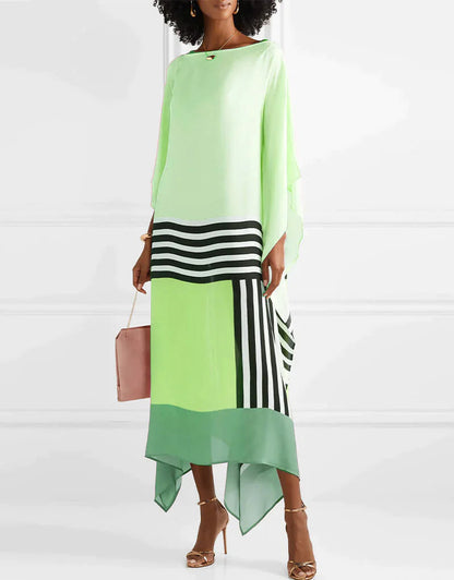 Sandra | Women's Caftan Dress Geometric Print Batwing Sleeve Maxi Dress