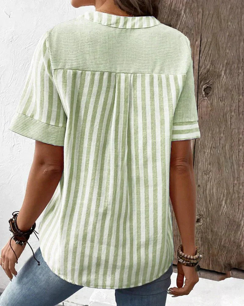 Rhonda | Plush Striped Blouse
