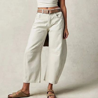 Wren | Women's High Waist Barrel Leg Jeans Easygoing Fit Denim