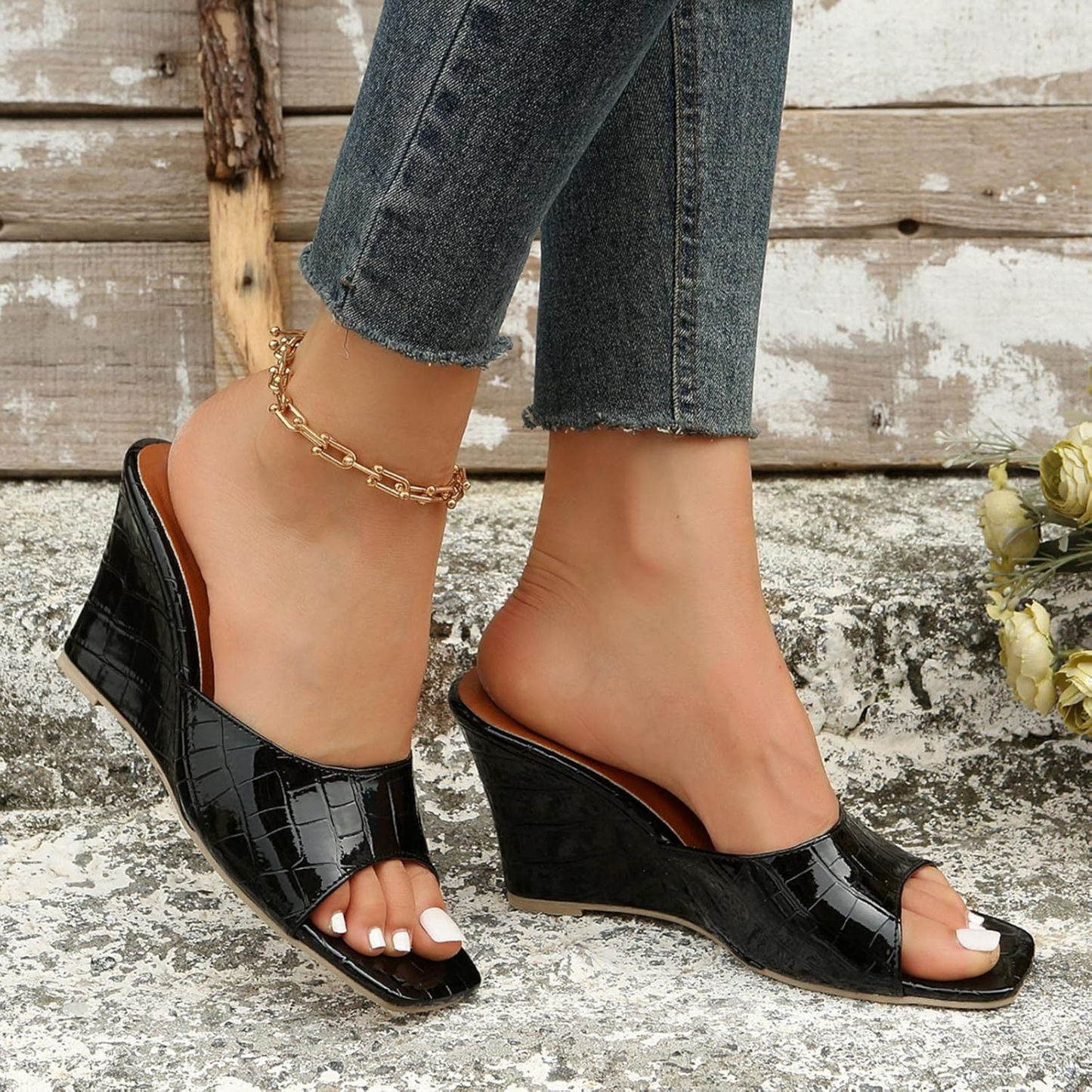 Tricia | Women's Leather Wedge Cushioned Shoes