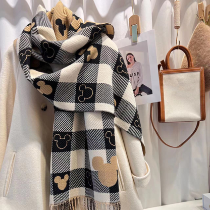 Cindy | Cozy Warm Plaid Double Side Tassel Scarf