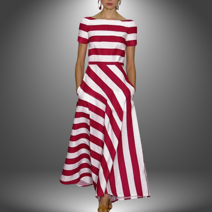 Victoria | Handcrafted Striped Maxi Dress