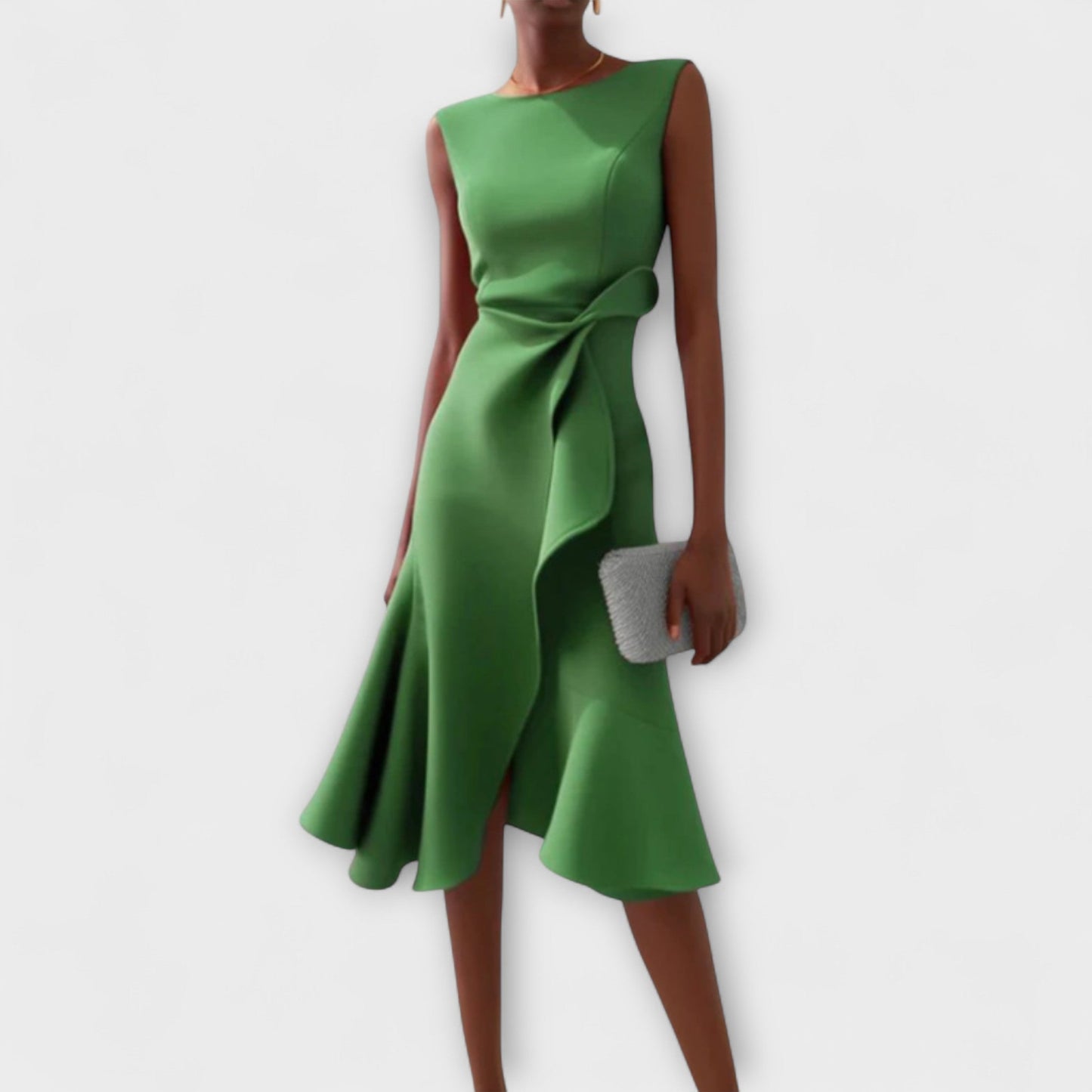 Claire | Draped Asymmetric Mid-Length Dress
