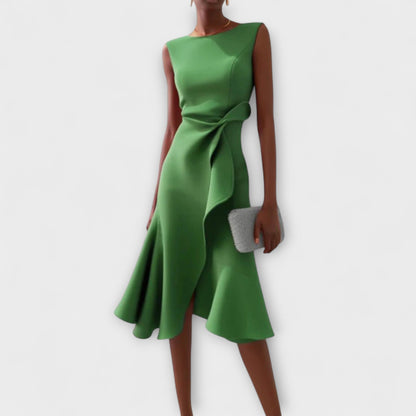 Claire | Draped Asymmetric Mid-Length Dress