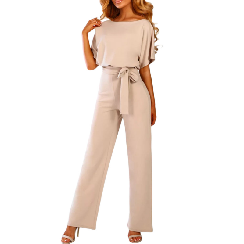 Victoria | Women's Belted Wide-Leg Jumpsuit Batwing Sleeve Refined
