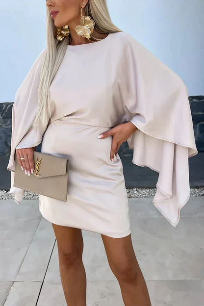 Alexa | Women's Cape Sleeve Short Dress Batwing Bodycon Cocktail