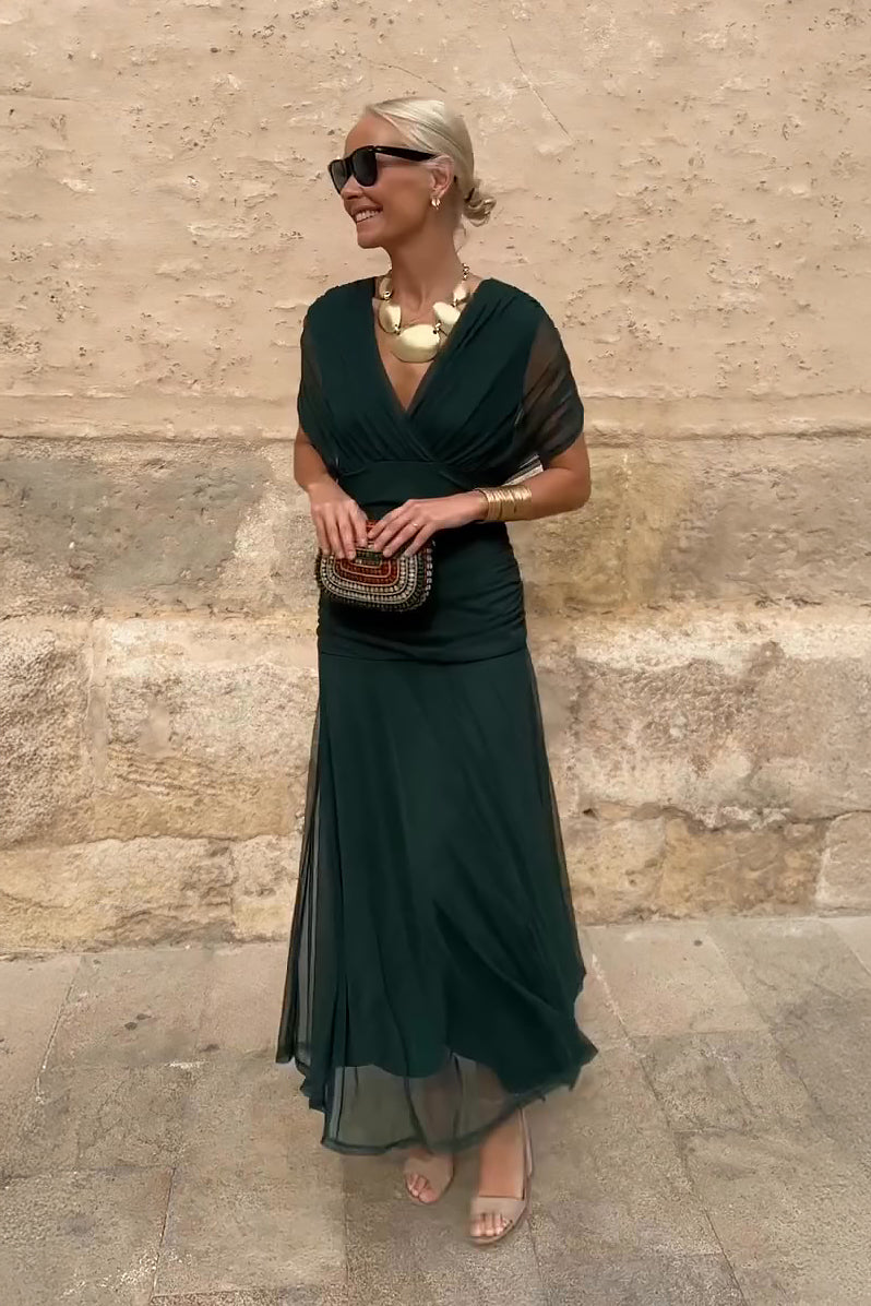 Sophie | Refined V-neck Fantasy Party Maxi Dress