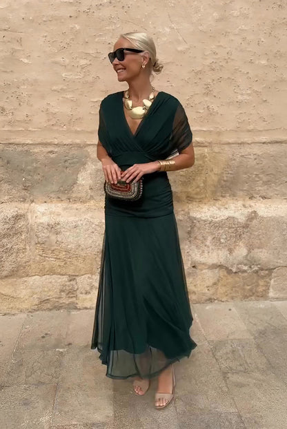 Sophie | Refined V-neck Fantasy Party Maxi Dress
