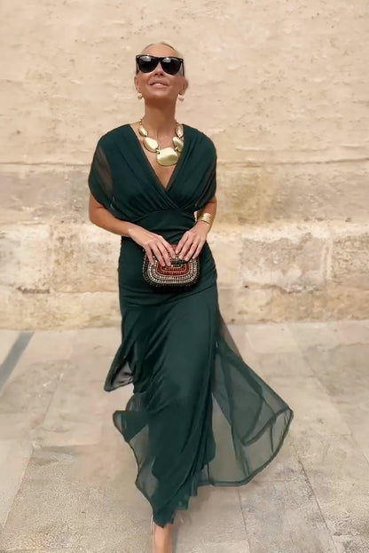 Sophie | Refined V-neck Fantasy Party Maxi Dress