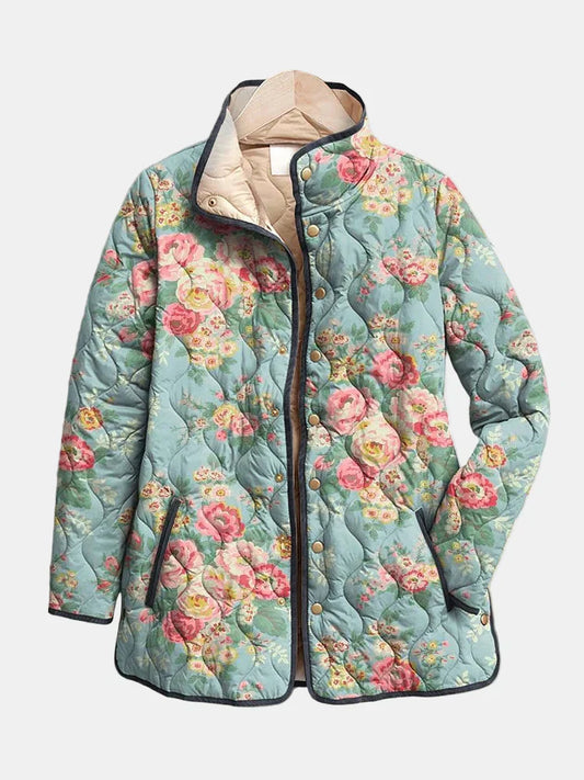 Emily | Quilted Botanical Print Jacket