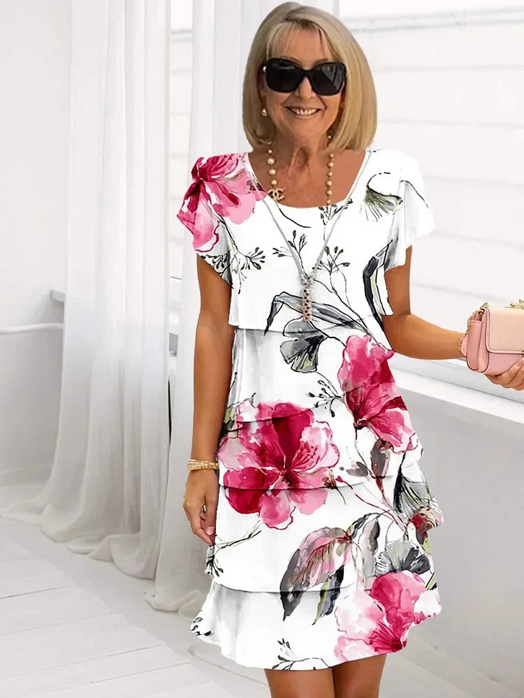 Piper | Ruffled Floral Pleated Dress