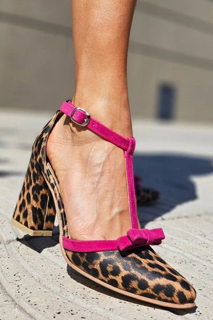 Sarah | Green Leopard Print Sandals with Colorful Accent