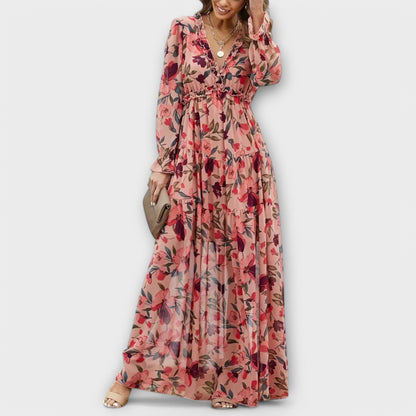 Paislee | Floral V-Neck Maxi Dress