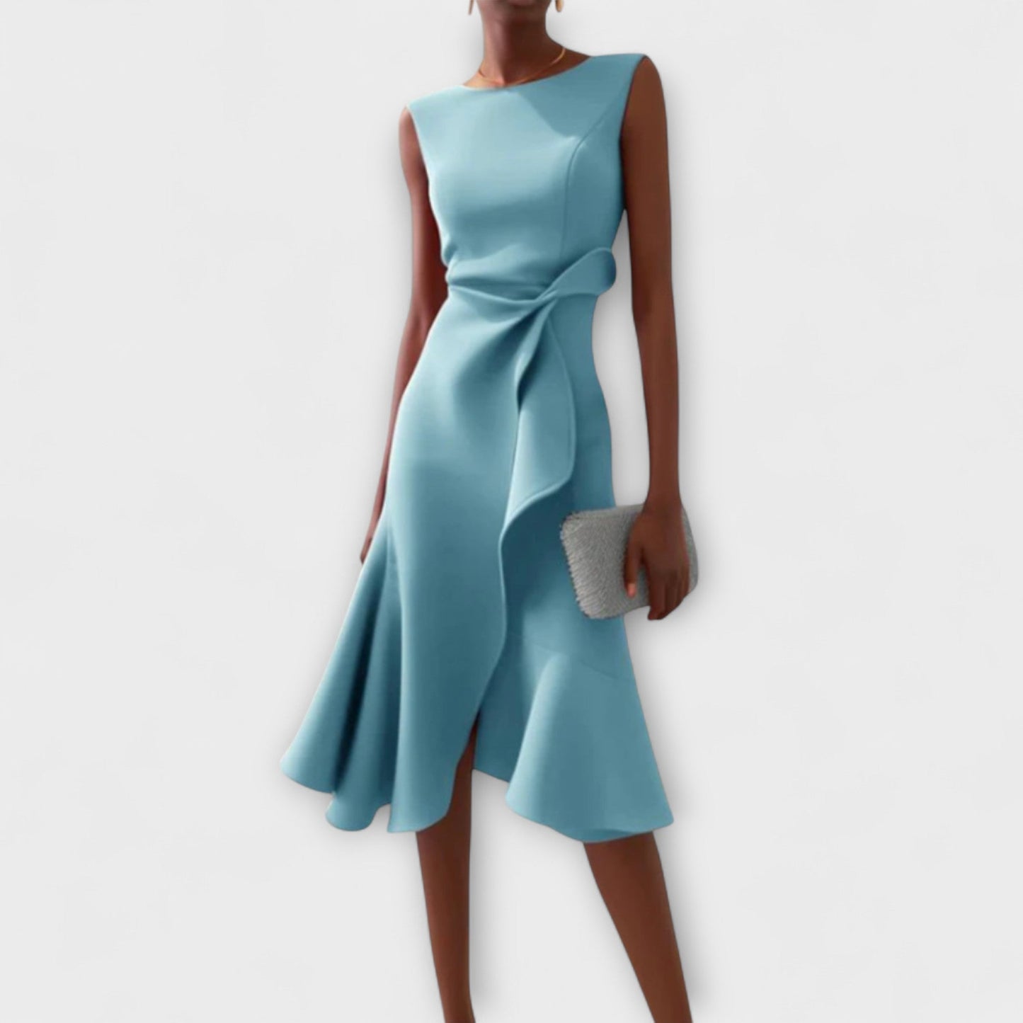 Claire | Draped Asymmetric Mid-Length Dress