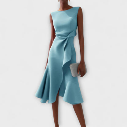 Claire | Draped Asymmetric Mid-Length Dress