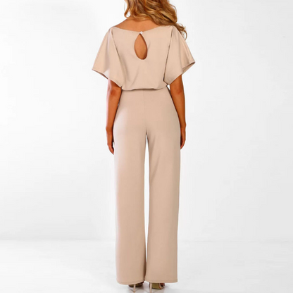 Victoria | Women's Belted Wide-Leg Jumpsuit Batwing Sleeve Refined