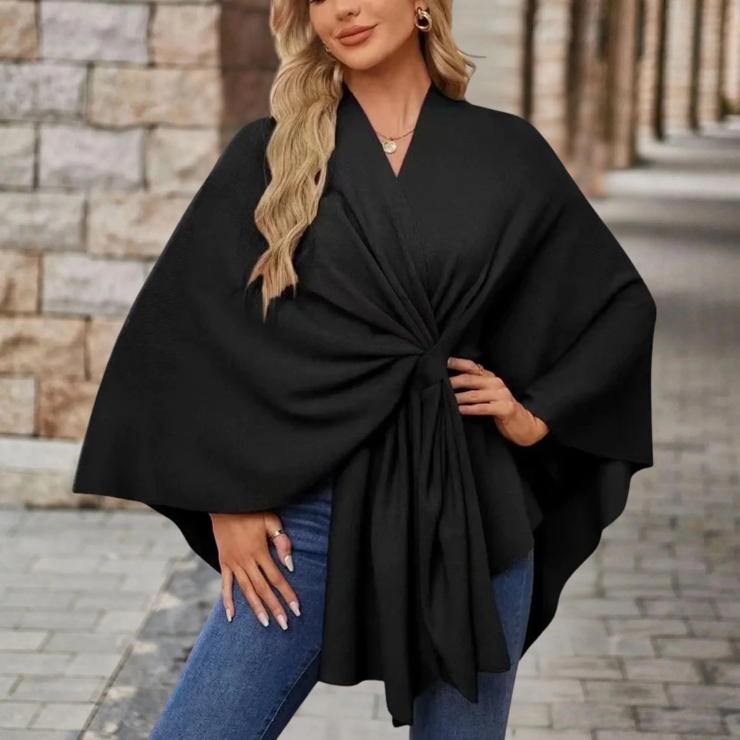 Aubrey | Refined Draped Poncho