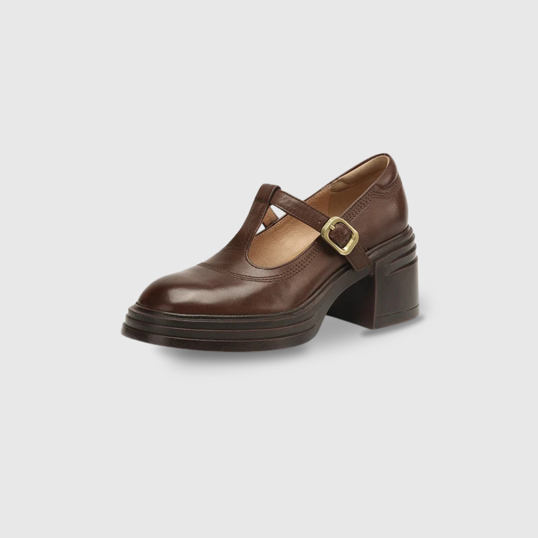 Naomi | Women's Chunky Block Heel Mary Jane Pumps Round Toe Strap
