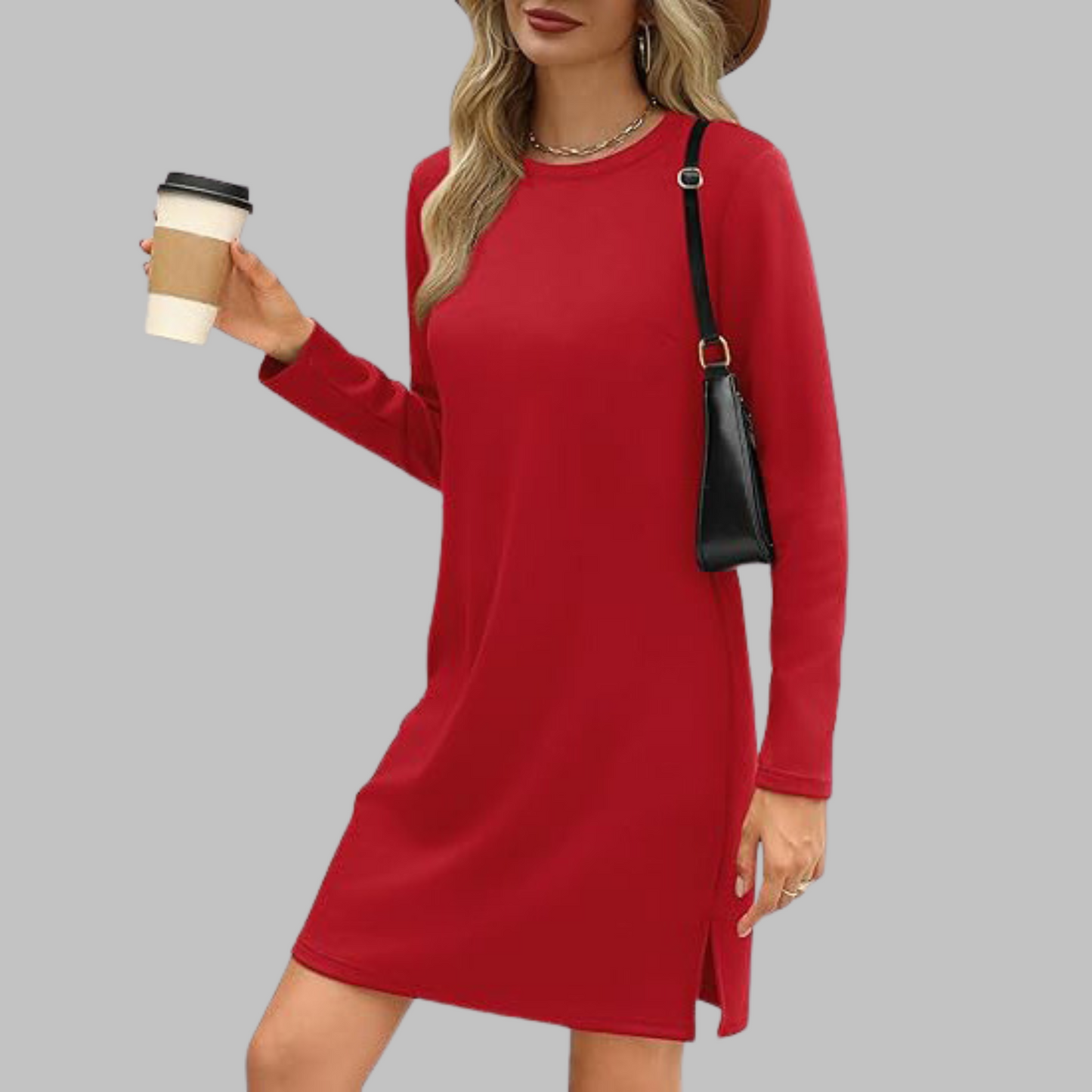 Sadie | Comfortable Full Sleeve Round Neck Dress