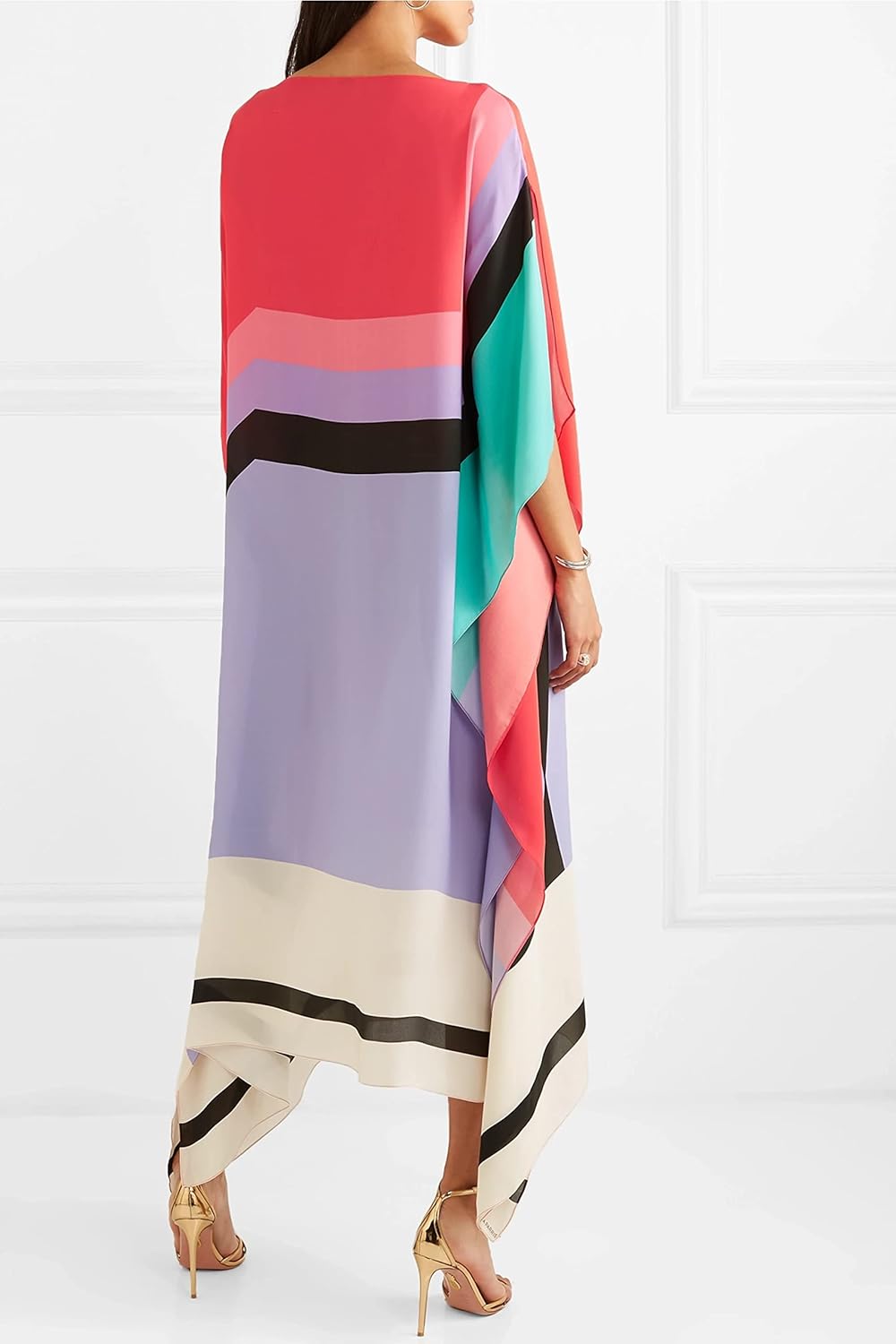 Sandra | Women's Caftan Dress Geometric Print Batwing Sleeve Maxi Dress