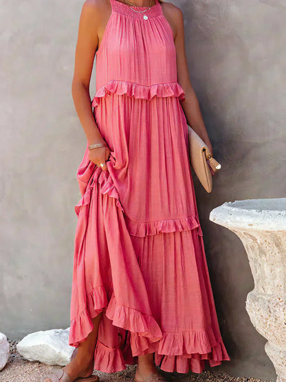 Serenity | Refined No-Sleeve Dress with Ruffles