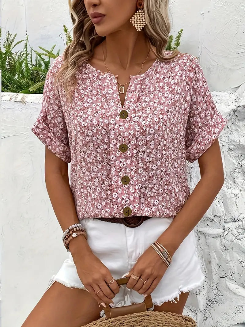 Nina | Trendy Floral Print Blouse